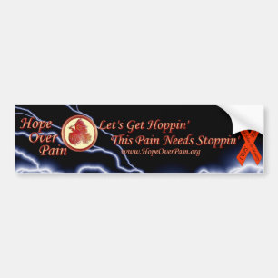 Hope Over Pain Logo Black Lightning CRPS/RSD Myste Bumper Sticker