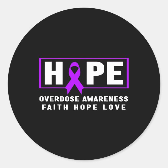 Hope Overdose Awareness  Classic Round Sticker (Front)