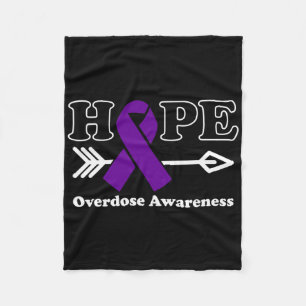 Hope - Overdose Awareness Purple Ribbon Fleece Blanket