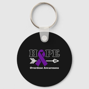 Hope - Overdose Awareness Purple Ribbon Key Ring