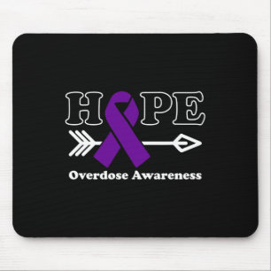 Hope - Overdose Awareness Purple Ribbon  Mouse Mat