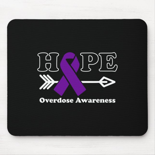 Hope - Overdose Awareness Purple Ribbon  Mouse Mat (Front)