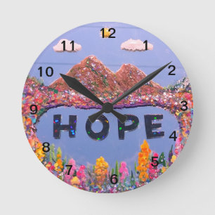 HOPE painted mirror image Wall Clock