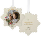 Hope, Peace, Joy Gold Red Holly Photo Keepsake