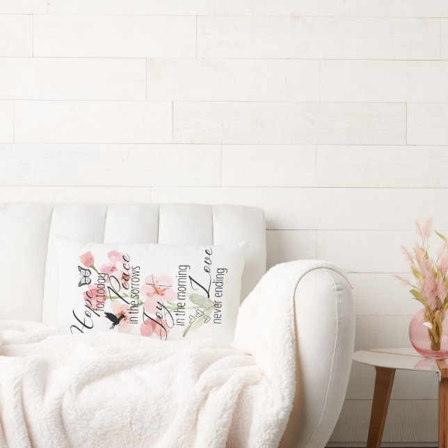 Hope Peace Joy Love Christian | Lumbar Pillow (Couch)