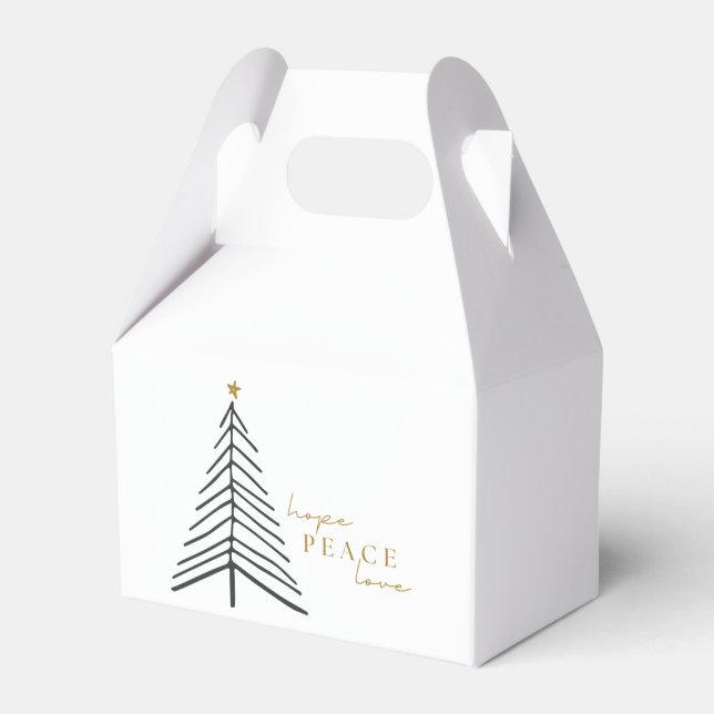 hope peace love. Christmas Holiday Favour Box (Front Side)