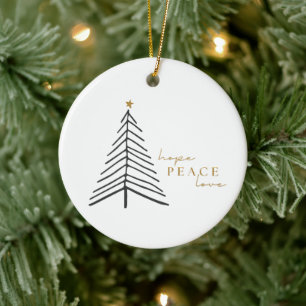 hope peace love. Christmas Holiday Ornament