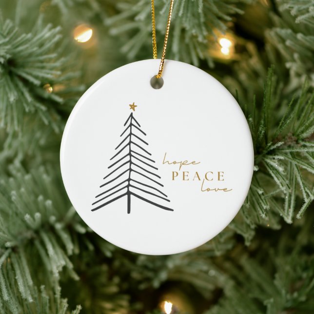 hope peace love. Christmas Holiday Ornament (Tree)
