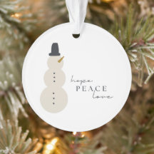 hope peace love.Christmas Snowman Acrylic Ornament