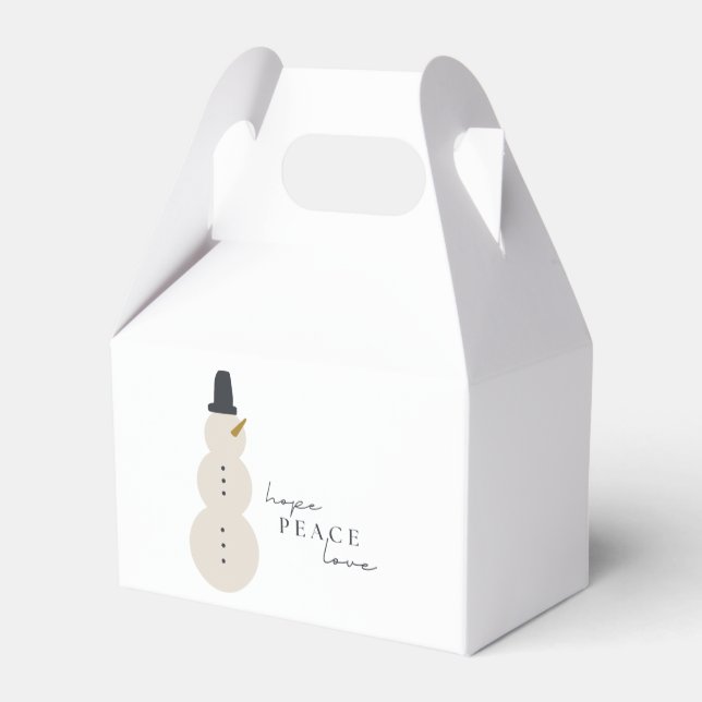 hope peace love. Christmas Snowman Favour Box (Back Side)