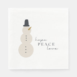 hope peace love. Christmas Snowman Paper Napkins
