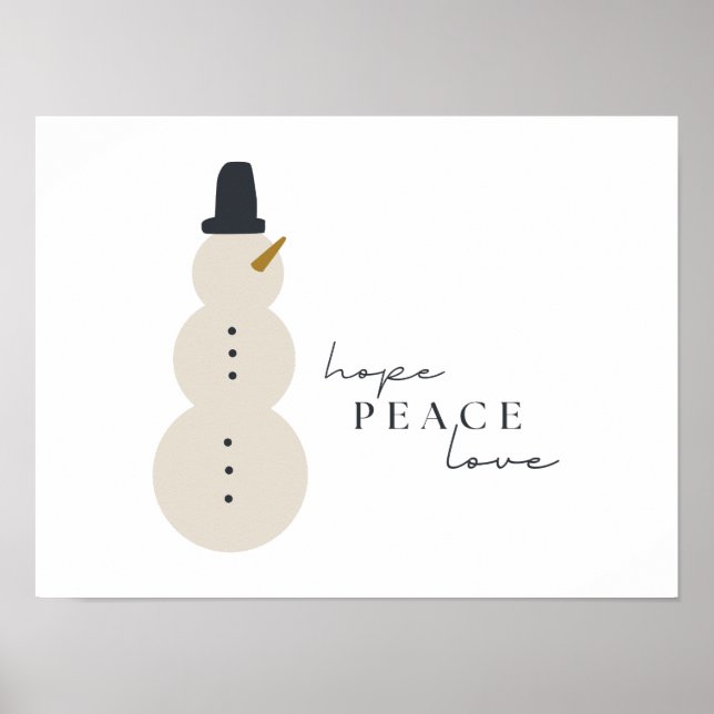 hope peace love. Christmas Snowman Prints Posters (Front)