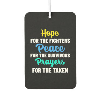 Hope Peace Prayers Cancer Awareness Ribbon Car Air Freshener