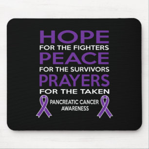Hope Peace Prayers Pancreatic Cancer Awareness Mouse Mat