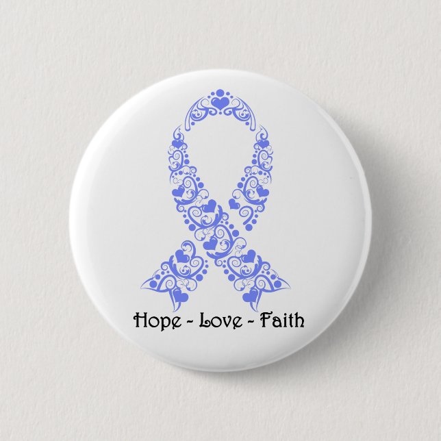 Hope Periwinkle Awareness Ribbon 6 Cm Round Badge (Front)
