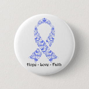 Hope Periwinkle Awareness Ribbon 6 Cm Round Badge