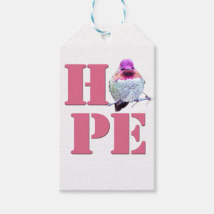 HOPE Pink Anna's Hummingbird Photo Gift Tag