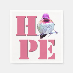 HOPE Pink Anna's Hummingbird Photo Napkin
