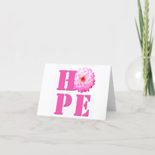 HOPE Pink Dahlia Flower Photo Note Card