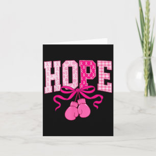 Hope Pink Ribbon Boxing Gloves Pink Breast Cancer  Card