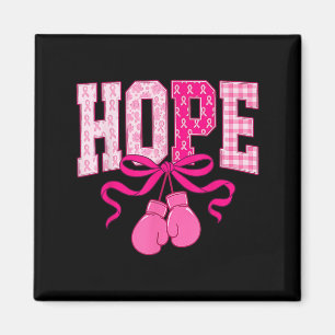Hope Pink Ribbon Boxing Gloves Pink Breast Cancer Magnet
