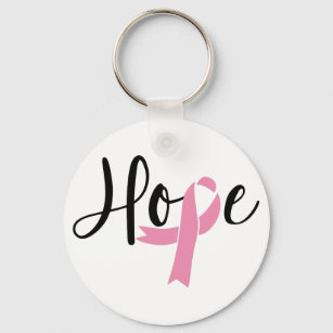 Hope Pink Ribbon Breast Cancer Awareness Key Ring