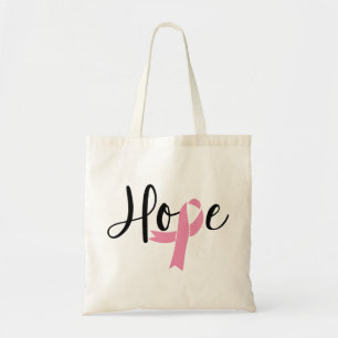 Hope Pink Ribbon Breast Cancer Awareness Tote Bag
