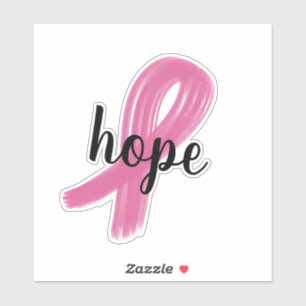 Hope Pink Ribbon Cancer Awareness Vinyl Cut Sticke
