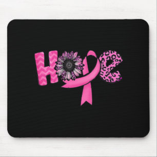 Hope Pink Ribbon Leopard Sunflower Breast Cancer A Mouse Mat