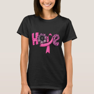 Hope Pink Ribbon Leopard Sunflower Breast Cancer A T-Shirt