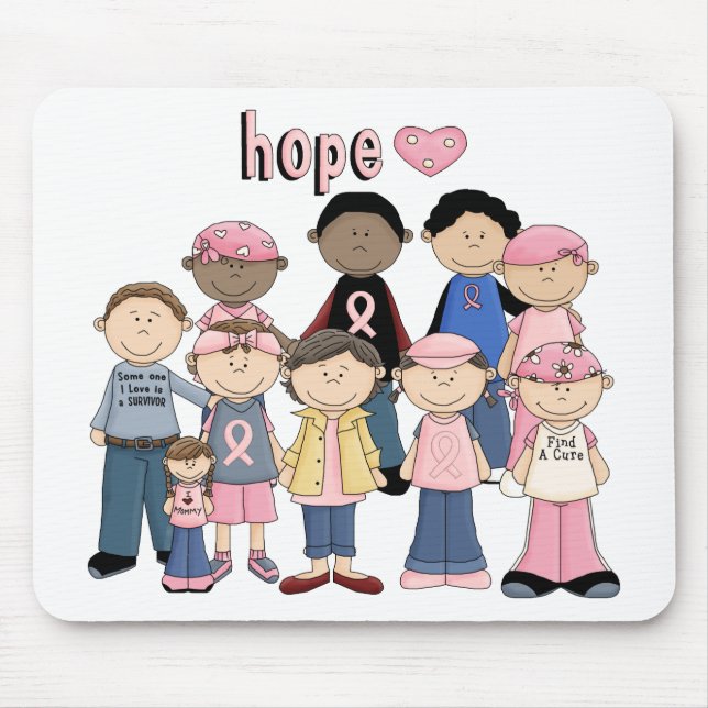 Hope Pink Ribbon Mouse Mat (Front)
