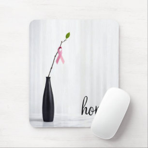 Hope Pink Ribbon on a Twig Mouse Mat