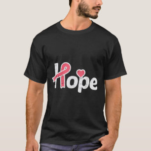Hope Pink Ribbon Support Breast Cancer Awareness M T-Shirt