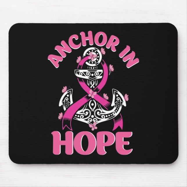 HOPE Pink Ribbon Survivor Fighter Breast Cancer Mo Mouse Mat (Front)
