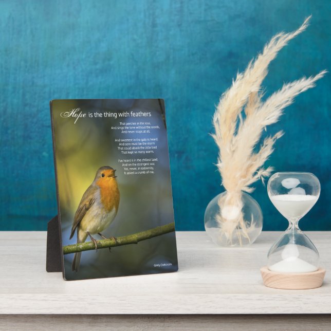 Hope Poem by Emily Dickinson Plaque (Side)