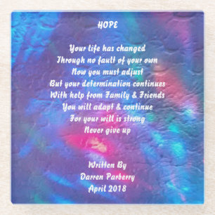 "Hope" poem - Coaster