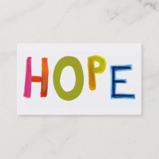 Hope powerful word art colourful fun hopeful business card
