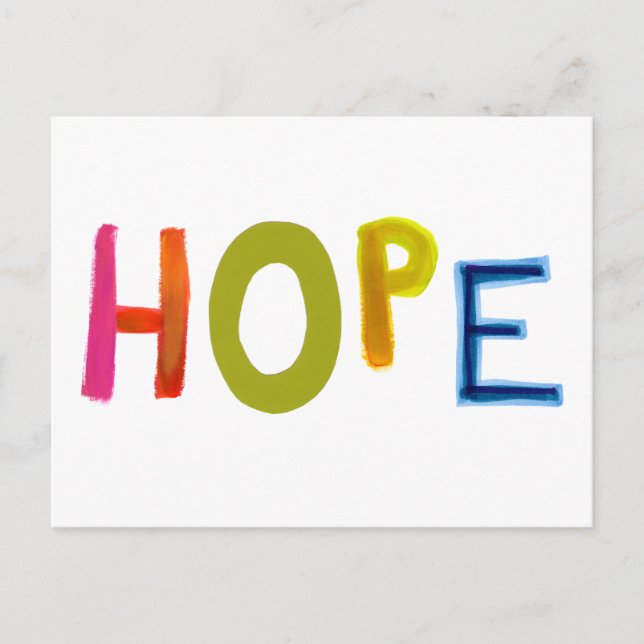 Hope powerful word art colourful fun hopeful uniqu postcard (Front)