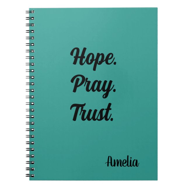 Hope Pray Trust Personalised Notebook (Front)