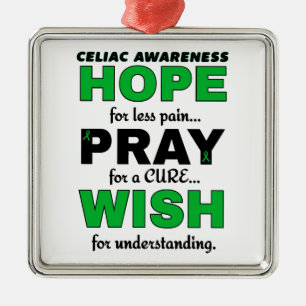Hope Pray Wish...Celiac Metal Tree Decoration