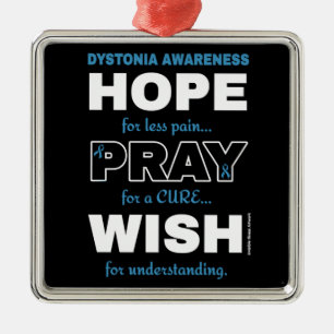 Hope Pray Wish...Dystonia Metal Tree Decoration