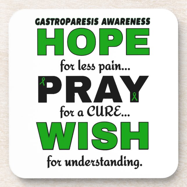 Hope Pray Wish...Gastroparesis Coaster (Front)