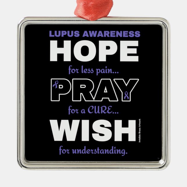 Hope Pray Wish...Lupus Metal Tree Decoration (Front)