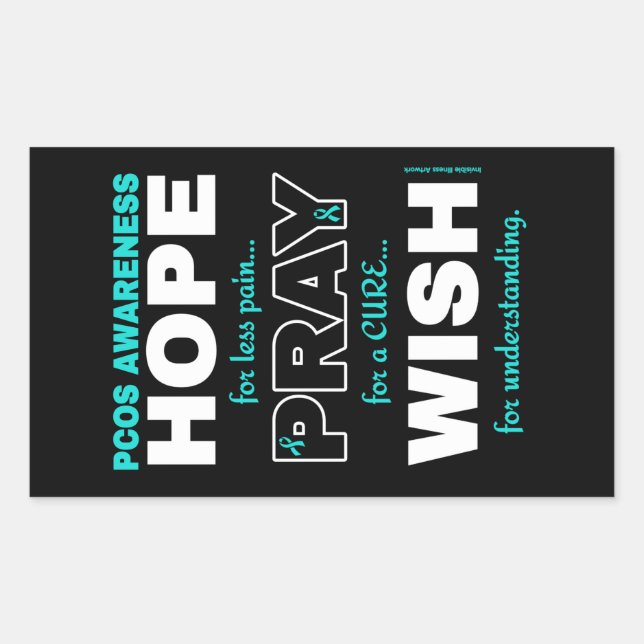 Hope Pray Wish...PCOS  Rectangular Sticker (Front)