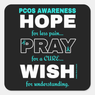 Hope Pray Wish...PCOS Square Sticker
