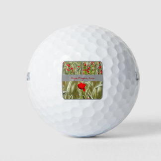 Hope Prayers Love Bereavement Card With Poppy Golf Balls