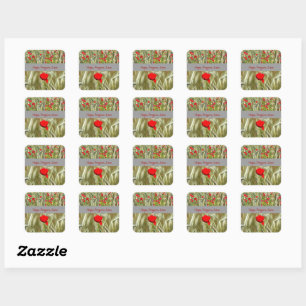 Hope Prayers Love Bereavement Card With Poppy Square Sticker