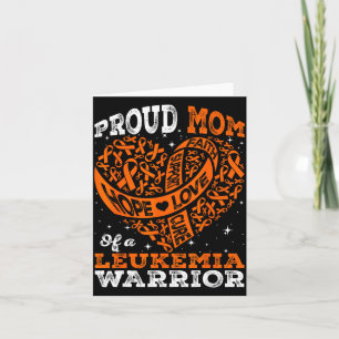 Hope proud mum of a leukaemia warrior orange ribbo card