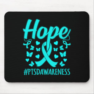 Hope Ptsd Stress Awareness Ribbon Support Graphic Mouse Mat
