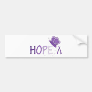 Hope Purple Ribbon Awareness Bumper Sticker